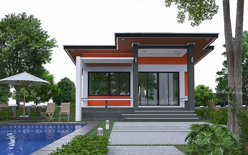2 Bedroom 65 sqm House Plan + Swimming Pool | Best House Design