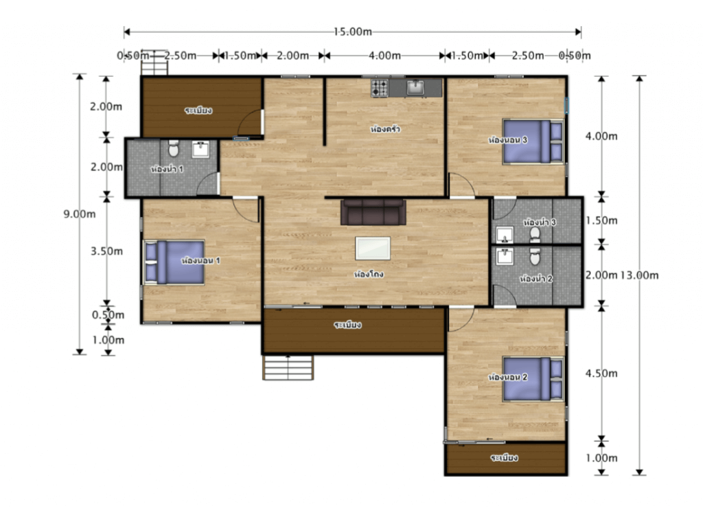 L-Shaped Contemporary Home floor plan