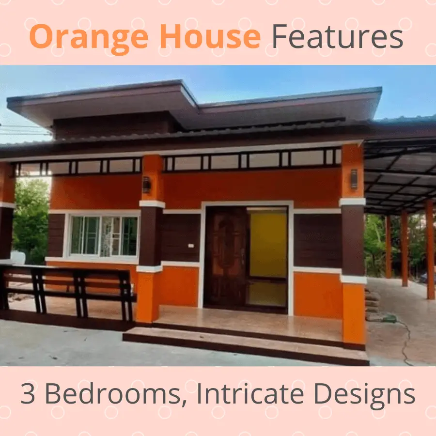 Orange House Features 3 Bedrooms, Intricate Designs