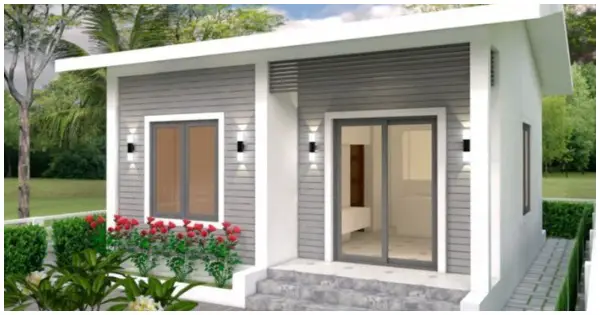 Small House Plan with Cool Design, 42 sqm Size with 2 Bedrooms