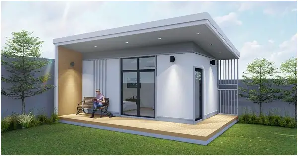 Studio Type House (3 x 6 m) with Lovely Deck, Modern Design